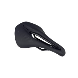 Sella per bicicletta Reko RK 9.3 modello corto antiprostata nero, larghezza 168 mm, vista prospettica